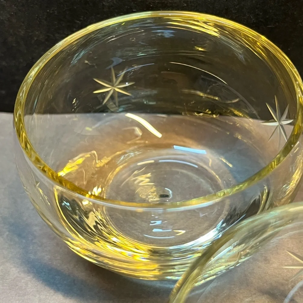 Dorothy Thorpe Roly Poly Pointed Etched Star Cocktail Glasses Vintage MCM Set 6